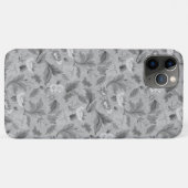 かわいい白いグレーのフローラ背景デザイン Case-Mate iPhoneケース (裏面(横))