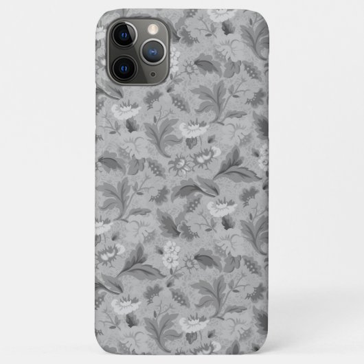 かわいい白いグレーのフローラ背景デザイン Case-Mate iPhoneケース (裏面)