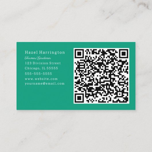 かわいい白いゲーゼQRコードビジネスカードダックスファーム 名刺 (裏面)