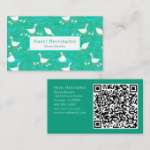 かわいい白いゲーゼQRコードビジネスカードダックスファーム 名刺 (正面/裏面)