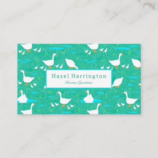 かわいい白いゲーゼQRコードビジネスカードダックスファーム 名刺