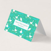 かわいい白いゲーゼQRコード折り畳み名刺 名刺 (正面)