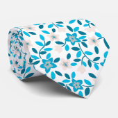 かわいい白いシームレスな春の花パターン ネクタイ (ロール)