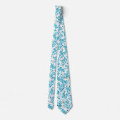 かわいい白いシームレスな春の花パターン ネクタイ (裏面)