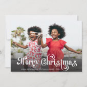 かわいい白いスクリプトの写真クリスマスカード シーズンカード (正面)