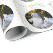 かわいい白いテディベアのクリスマスパーソナライズされたラッピング2 ラッピングペーパー (ロールコーナー)