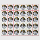 かわいい白いテディベアーズクリスマスラッピング紙 ラッピングペーパー (フラット)