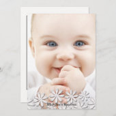 かわいい白いデイジーの写真招待状 招待状 (正面/裏面)