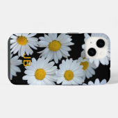 かわいい白いデイジーの花のモノグラム iPhoneケース (裏面横)