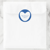 かわいい白いハート教室バレンタインデー ラウンドシール (バッグ)