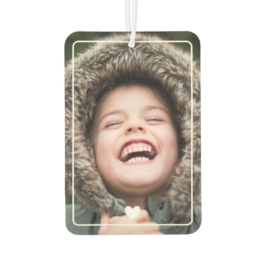 かわいい白いハート（写真付き） カーエアーフレッシュナー (裏面)