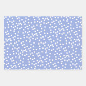 かわいい白いハート、星と水玉模様- Lavender ラッピングペーパーシート (正面2)