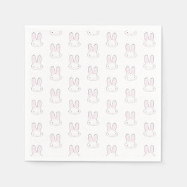 かわいい白いバニーのウサギのおもしろいパタモダンーン スタンダードカクテルナプキン