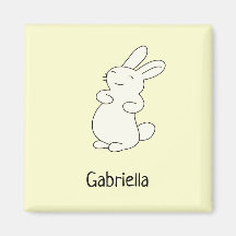 かわいい白いバニーパーソナライズされたの名前イエロー