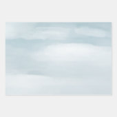 かわいい白いバニーラビットブルーウィンタークリスマス ラッピングペーパーシート (正面2)