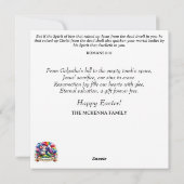 かわいい白いバニー水の色の花グリッター復活祭 シーズンカード (裏面)