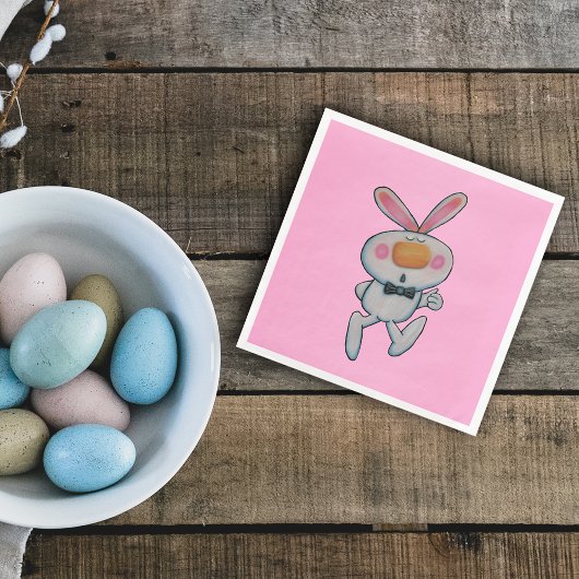 かわいい白いバニー親指でオレンジ色の鼻をピンクに