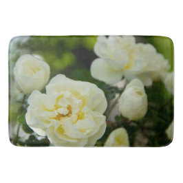 かわいい白いバラ前向きの バスマット