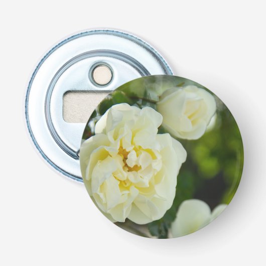 かわいい白いバラ前向きの 栓抜き (正面)