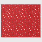 かわいい白いバレンタインハートシームレスパターン ラッピングペーパー (フラット)