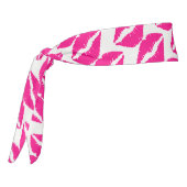 かわいい白いピンクのキス模様ネックタイ タイヘッドバンド (回転270)