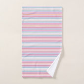 かわいい白いピンクのストライプ バスタオルセット (ハンドタオル)