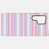 かわいい白いピンクのストライプ SAMSUNG GALAXYケース (裏面横)