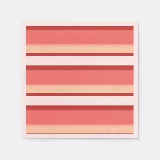 かわいい白いピンクストライプ色 スタンダードカクテルナプキン (正面)