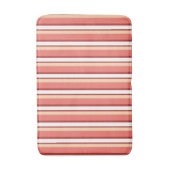 かわいい白いピンクストライプ色 バスマット (正面縦)