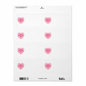 かわいい白いピンク空白ののハートガレンティンの日 ラベル (フルシート)