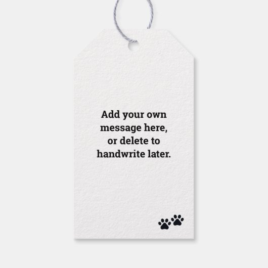 かわいい白いフランスのブルドッグギフトラベル ギフトタグ (裏面)