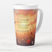 かわいい白いプードルと詩 カフェラテマグ (右アングル)