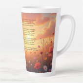 かわいい白いプードルと詩 カフェラテマグ (右)