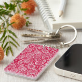 かわいい白いペイズリーパターンCase-Mate iPhone ca キーホルダー (正面右)