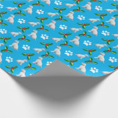 かわいい白いボクサー犬のクリスマスラッピング紙 ラッピングペーパー (角)