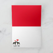 かわいい白いボクサー犬のバレンタイン サンキューカード (内部)