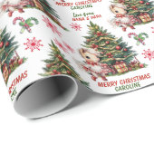 かわいい白いポニーキッズクリスマス ラッピングペーパー