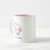 かわいい白いマウス&書道2トーンのコーヒーマグ ツートーンマグカップ (正面左)