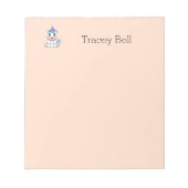 かわいい白いユニコーンピンク ノートパッド (正面)