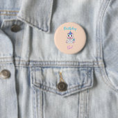 かわいい白いユニコーンピンク 缶バッジ (インサイチュ)