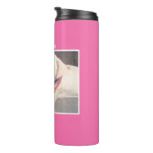 かわいい白いラブラドールミックスの写真 – ドッグ・ピンク・サーマル  タンブラー (回転右)