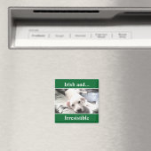 かわいい白いラブラドールミックスの写真St. Patrick's Day マグネット (インサイチュ (食洗機))