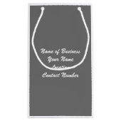 かわいい白いラブラドールミックス子犬の飲料水 スモールペーパーバッグ (裏面)