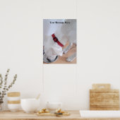 かわいい白いラブラドールミックス子犬の飲料水 ポスター (キッチン)