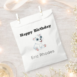 かわいい白い北極熊のグレーの誕生日 フェイバーバッグ