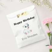かわいい白い北極熊のグレーの誕生日 フェイバーバッグ (封をした状態)