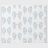 かわいい白い及びブルーエンジェルの翼 ラッピングペーパー (フラット)