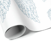 かわいい白い及びブルーエンジェルの翼 ラッピングペーパー (ロールコーナー)