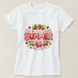 かわいい白い夏のグラフィックTシャツ Tシャツ