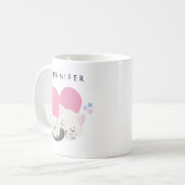 かわいい白い子ネコが寝る コーヒーマグカップ (正面左)